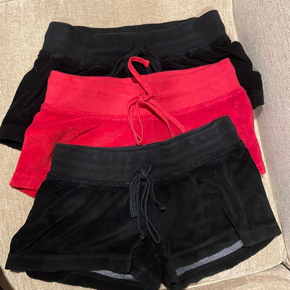 Hard Tails Set of 3 Terry Cloth Low Rise Shorts Size Small